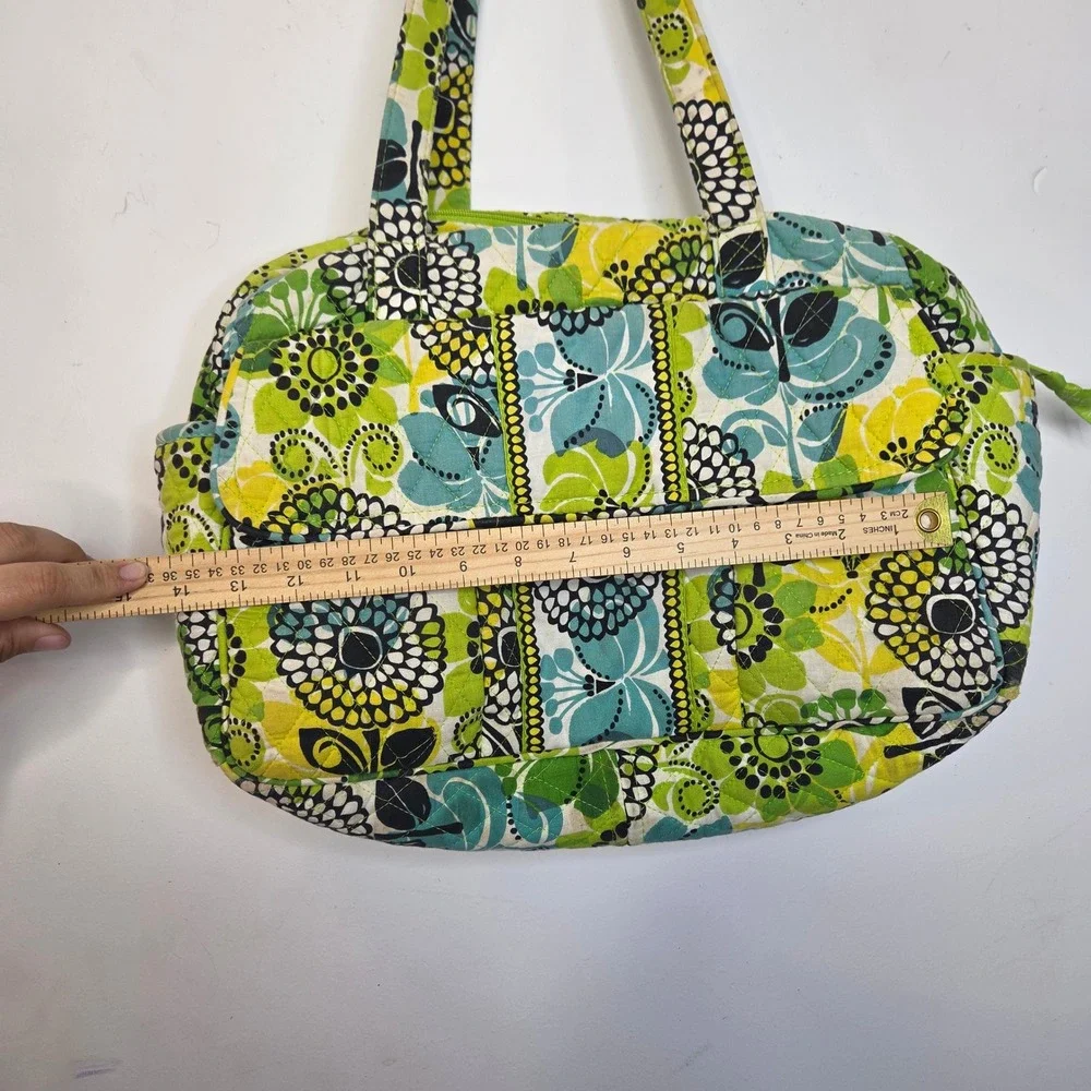 Vera Bradley Limes Up Quilted Cotton Baby Diaper Bag Floral Green Blue Yellow